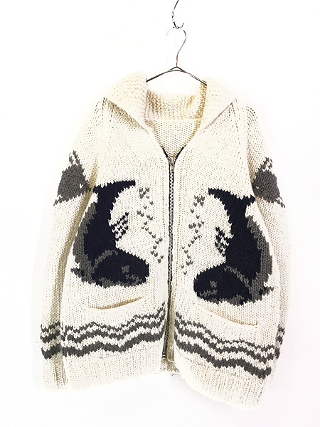 野花 卯月 一点物⭐︎ネコ柄ニットカーディガンstorybook knit M〜L