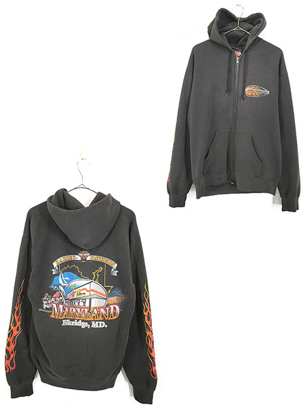 古着 90s HARLEY DAVIDSON ファイヤー パターン 「MARYLAND ...