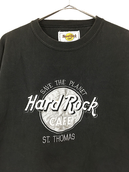 古着 90s USA製 Hard Rock Cafe 「ST.THOMAS」 モノクロ ハードロック