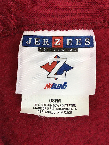 90s JERZEES スウェットカーディガン ビンテージ 赤 USA製 80s