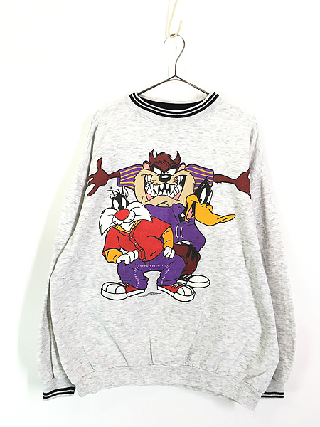 古着 90s LOONEY TUNES タズ シルベスター ダフィーダック スウェット