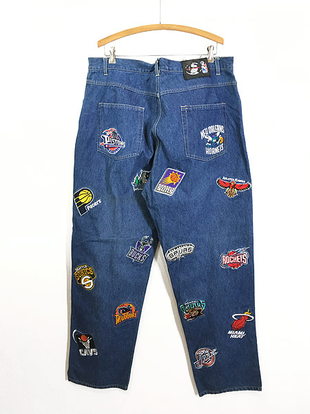 古着 UNK DENIM NBA 豪華 オールスター チーム 刺しゅう デニム ワイド