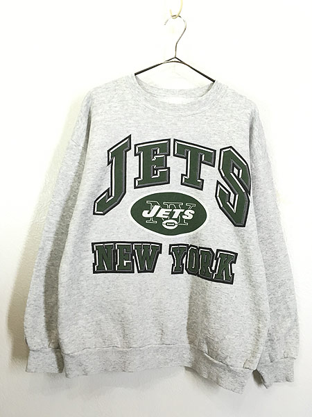 古着 90s NFL New York Jets ジェッツ BIG プリント スウェット