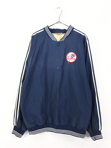 古着 90s adidas MLB NY Yankees ヤンキース ハーフジップ ナイロン ...