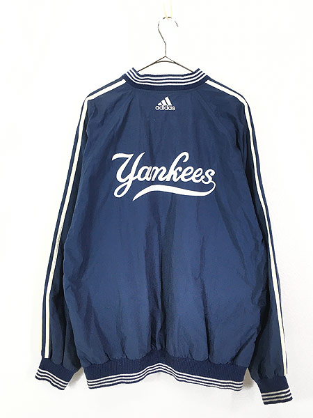 古着 90s adidas MLB NY Yankees ヤンキース ハーフジップ ナイロン