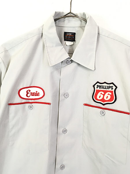 古着 70s USA製 Lee Prest 「Phillips 66」 オールド ワーク シャツ 15