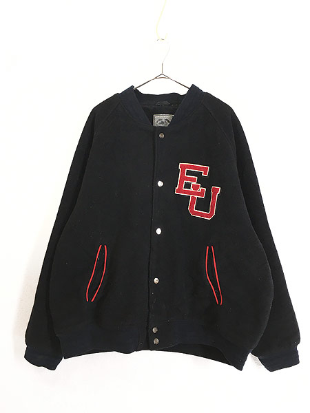 最終売り尽くし】古着 90s ECKO UNLTD 本革 エルボーパッチ ウール 