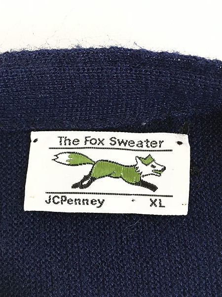 古着 80s JC Penney The Fox Sweater キツネ ワッペン アクリル ニット 
