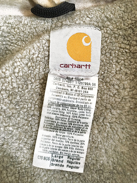 古着 Carhartt 裏ボア オリーブ ダック ワーク ダスター コート ミドル