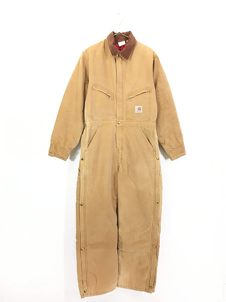 古着 90s USA製 Carhartt 防寒 キルティング ブラウン ダック