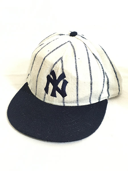 雑貨 古着 80s USA製 MLB NY Yankees ヤンキース ストライプ ウール