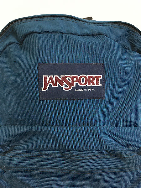 雑貨 古着 90s USA製 JANSPORT ボトムレザー ナイロン リュックサック