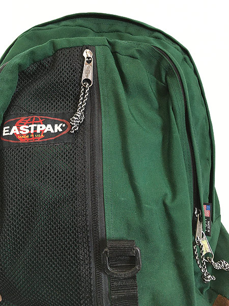 雑貨 古着 90s USA製 EASTPAK ラウンド型 ボトムレザー ナイロン