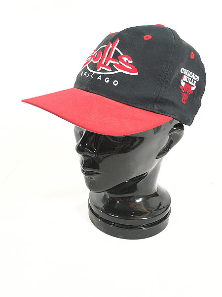 Made in USA CHICAGO BULLS CHAMPIONS cap シカゴブルズ キャップ レザー ヴィンテージ 6全体的なヨゴレダメージあり