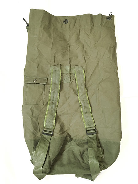 [4] 雑貨 古着 80s 米軍 US ARMY ステンシル キャンバス 巾着型 ダッフル バック 大型 タグ付き 古着