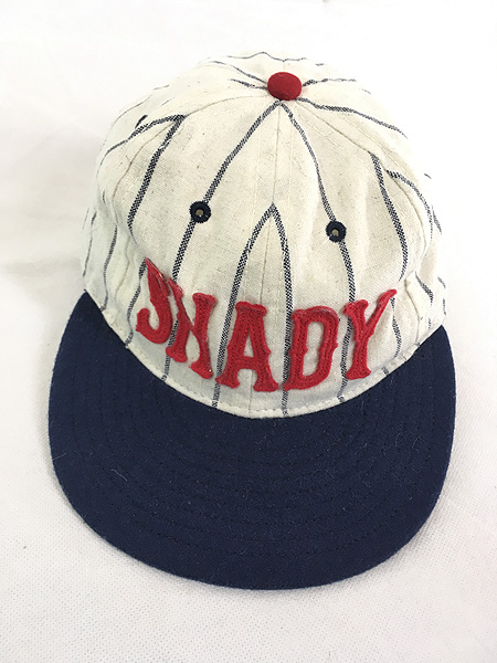 雑貨 古着 90s USA製 Ebbets Field Flannels 「SHADY RECORD」 エミネム ウール ベースボール キャップ Free 帽子 古着