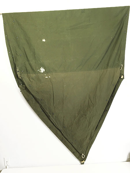 雑貨 古着 60s 米軍 「US」 ステンシル SHELTER HALF TENT ミリタリー パップ テント タープ 菱形 大判 キャンプ 古着