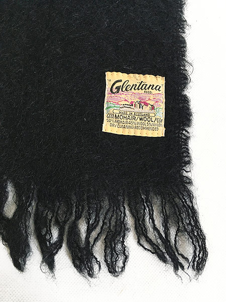 雑貨 古着 70s Scotland製 Glentana シャギー モヘア ウール マフラー