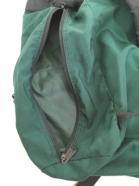 [7] 雑貨 古着 USA製 90s JANSPORT 巾着式 ナイロン リュックサック バックパック バッグ 緑 古着