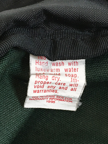 [8] 雑貨 古着 USA製 90s JANSPORT 巾着式 ナイロン リュックサック バックパック バッグ 緑 古着