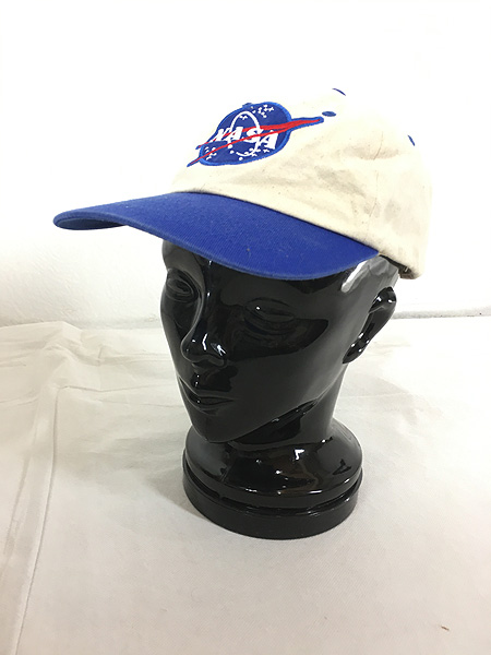 雑貨 古着 NASA ロゴ ワッペン 刺しゅう 6パネル キャップ 帽子 56cm