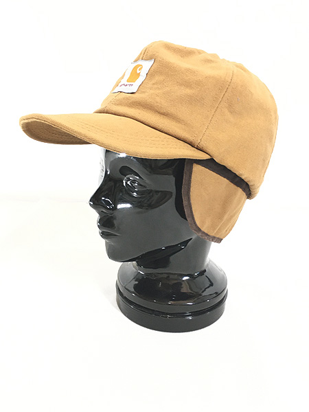 雑貨 古着 80s USA製 Carhartt 裏地 キルティング ダック 6パネル 耳