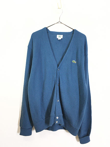 古着 80s USA製 IZOD LACOSTE ワニ ワッペン アクリル ニット