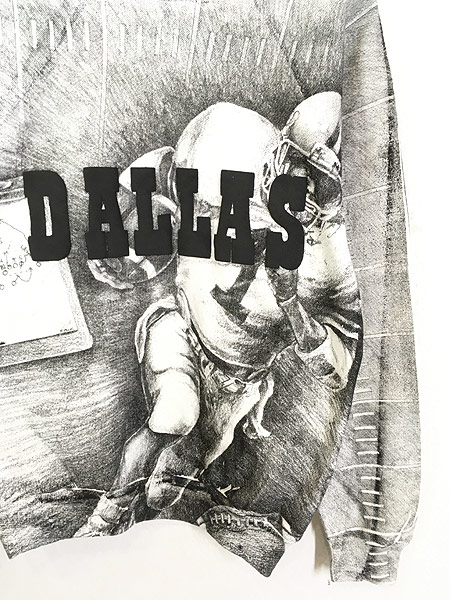 古着 90s USA製 NFL Dallas Cowboys オールオーバー スウェット トレーナー M 古着