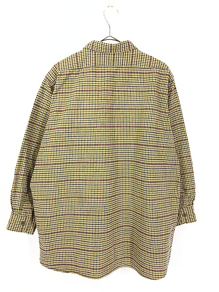 【美品】90's LLBean フランネルシャツ　チェック　青　ボタンダウン