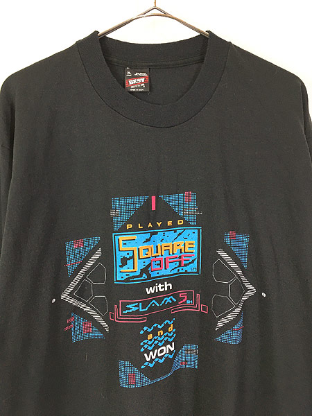 古着 80s USA製 Square off slam5 PC ゲーム ロング Tシャツ ロンT XL 古着