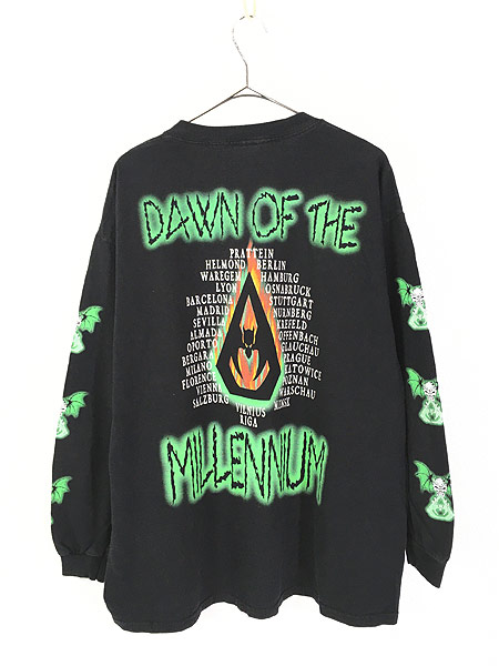 [3] 古着 90s Overkill 「Dawn of The Millenium」 ヘヴィ メタル ロック バンド ロング Tシャツ ロンT XL 古着