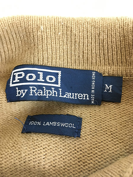 古着 Polo Ralph Lauren ワンポイント 襟付き 上質 ラムウール ニット