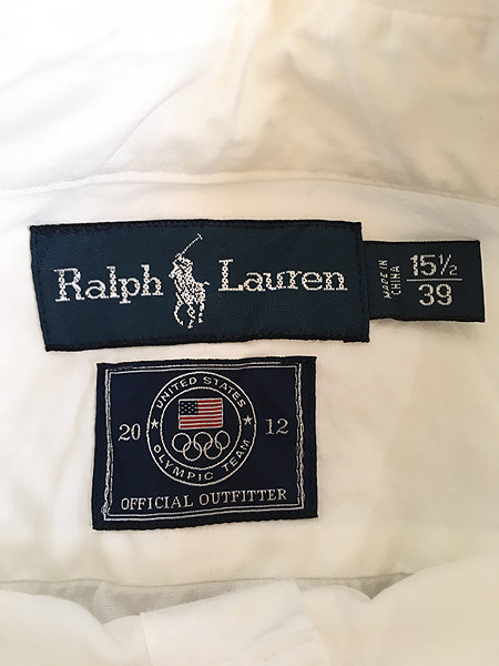 古着 Ralph Laurem 「2012 USA Olympic Team」 オリンピック モデル ラウンドカラー シャツ 15 1/2 古着