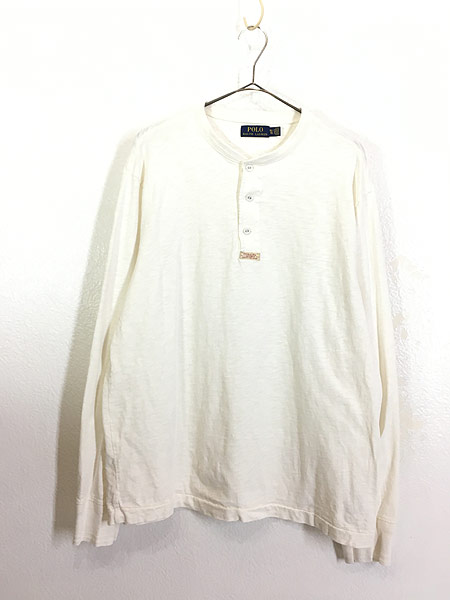 [1] 古着 Polo Ralph Lauren コットンガーゼ ヘンリーネック Tシャツ カットソー XL 古着