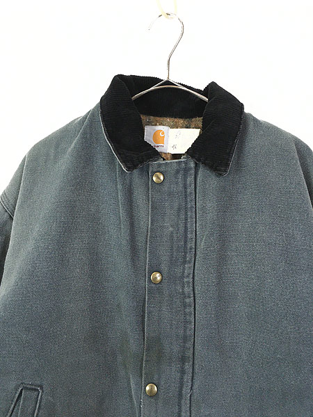 古着 80s USA製 Carhartt 襟コーデュロイ パデット ダック ワーク