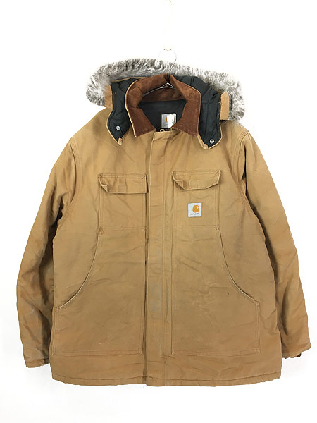 古着 80s USA製 Carhartt パデット ブラウン ダック トラディショナル 