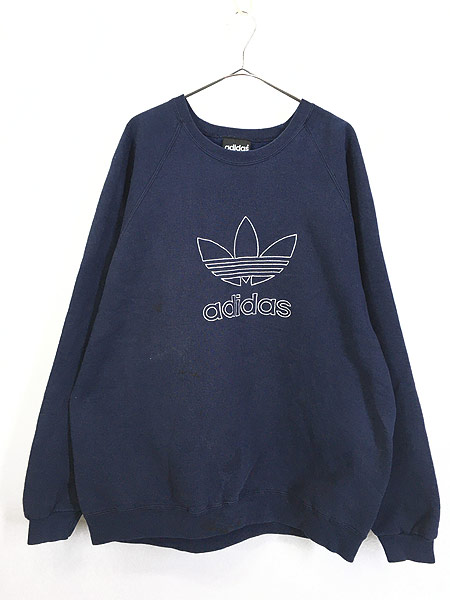 送料無料 90s vintage adidas ロゴ刺繍 刺繍 スウェット トレーナー