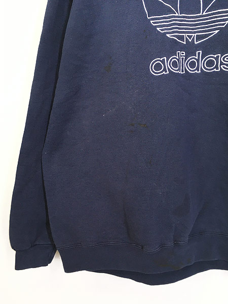 古着 90s USA製 adidas トレフォイル BIG ロゴ 刺しゅう スウェット ...