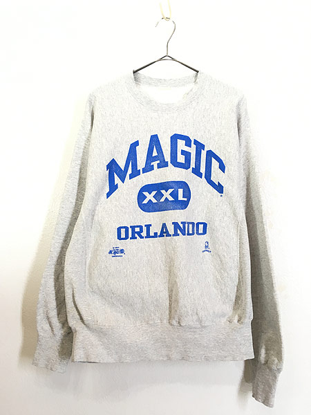 古着 90s NBA Orlando Magic 3段 染み込み リバース タイプ スウェット