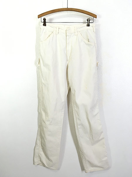 古着 70s Dickies ホワイト ワーク ペインター パンツ ストレート W30 L32 古着【10off】 古着 通販 ヴィンテージ 古着屋  Dracaena ドラセナ