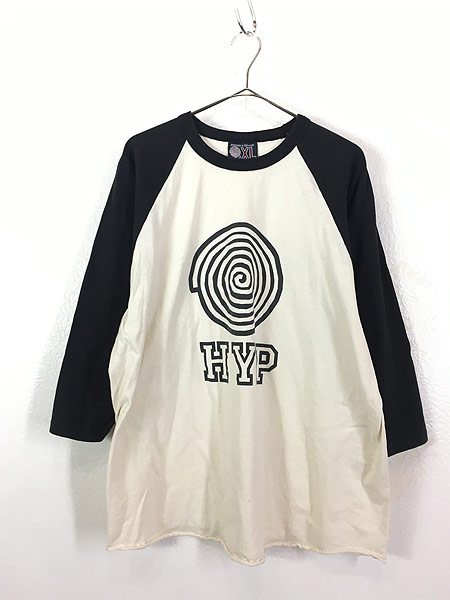 古着 90s USA製 HYP ソックス ブランド ラグラン Ｔシャツ XL 古着