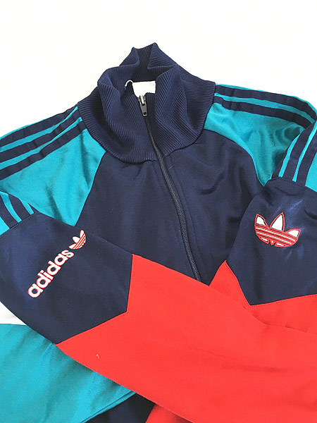 古着 90s adidas 3ライン 光沢 クレイジー パターン ジャージ トップ