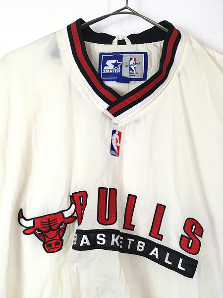 古着 90s Starter NBA Chicago Bulls ブルズ プルオーバー ナイロン