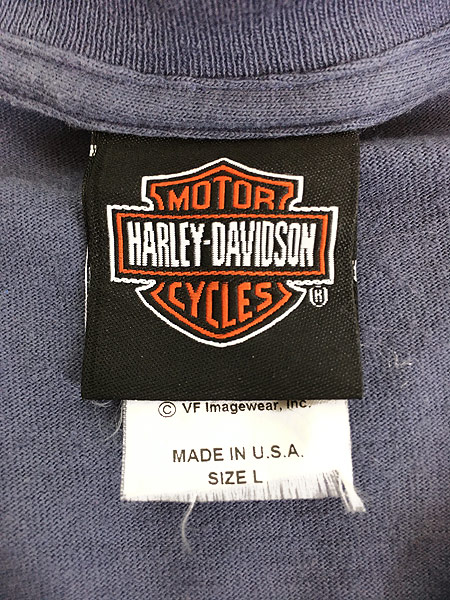 古着 00s USA製 HARLEY DAVIDSON ハーレー スカル ファイヤー パターン