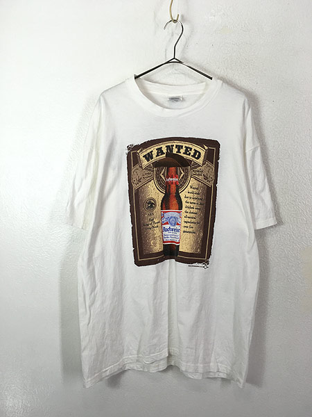 古着 90s Budweiser バドワイザー「WANTED」 ウエスタン Tシャツ XL