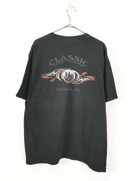 古着 00s USA製 HARLEY DAVIDSON 「HOG BLOOD」 オイル ポケット付 T