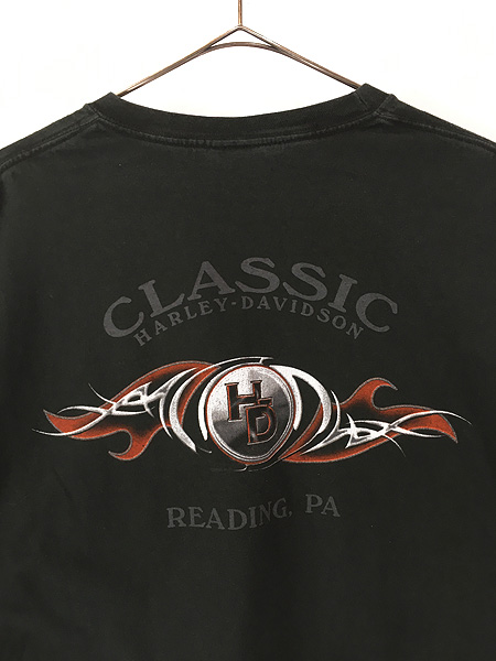 古着 00s USA製 HARLEY DAVIDSON 「HOG BLOOD」 オイル ポケット付 T