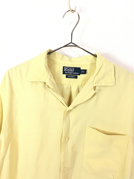 古着 90s Polo Ralph Lauren 「CALDWELL」 リネン シルク 開襟 半袖