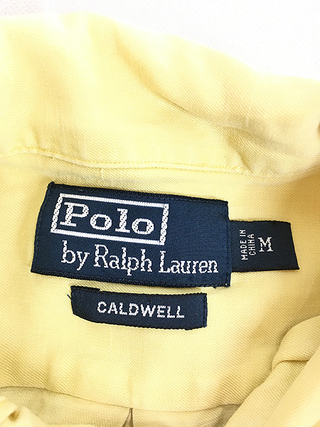 古着 90s Polo Ralph Lauren 「CALDWELL」 リネン シルク 開襟 半袖