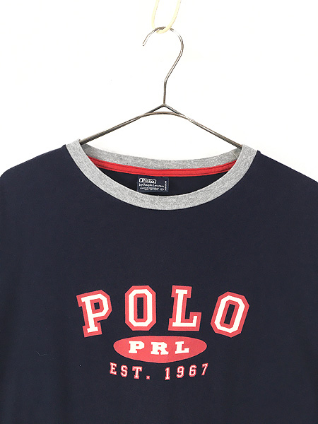 古着 90s Polo Ralph Lauren 3段 ロゴ プリント Tシャツ L 古着 - 古着 通販 ヴィンテージ　古着屋 Dracaena  ドラセナ
